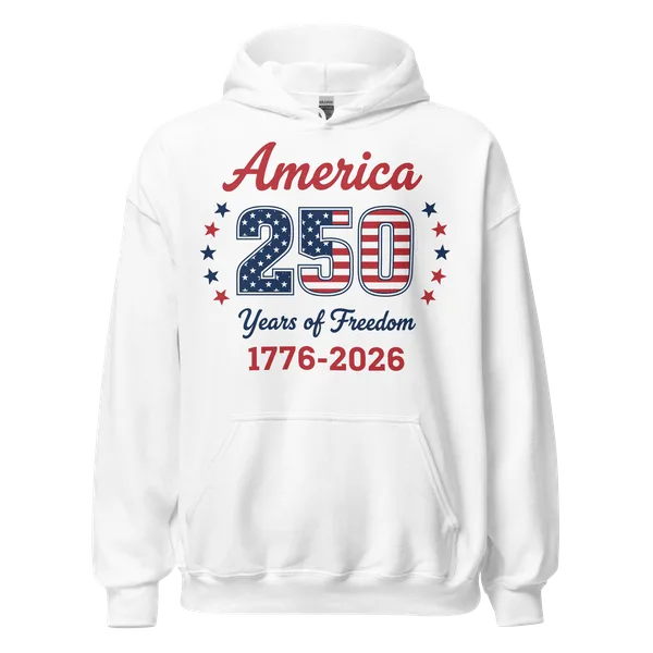 America 250 Years of Freedom hoodie in white
