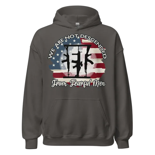 We Are Not Descended From Fearful Men hoodie in charcoal