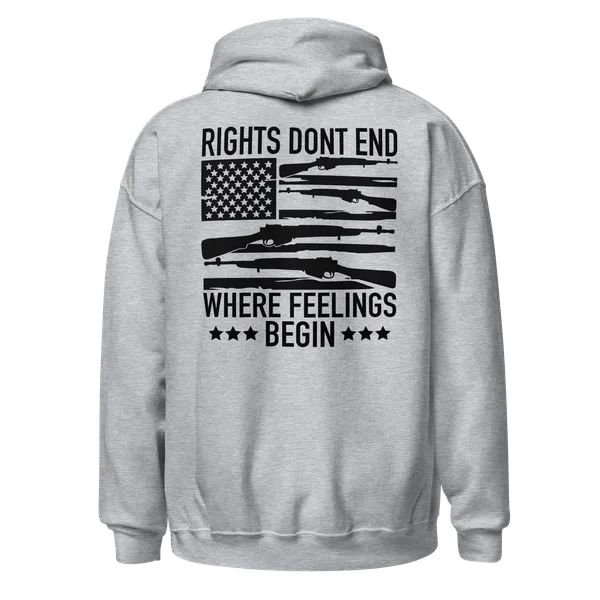 Rights Don't End Where Feelings Begin hoodie in sport grey